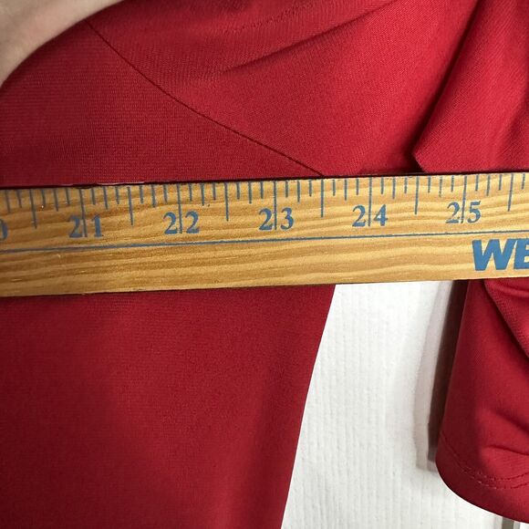 Chicos Size 3 Pullover Red Round Neck Knit 3/4 Sleeve Travel Friendly Large - Picture 7 of 7